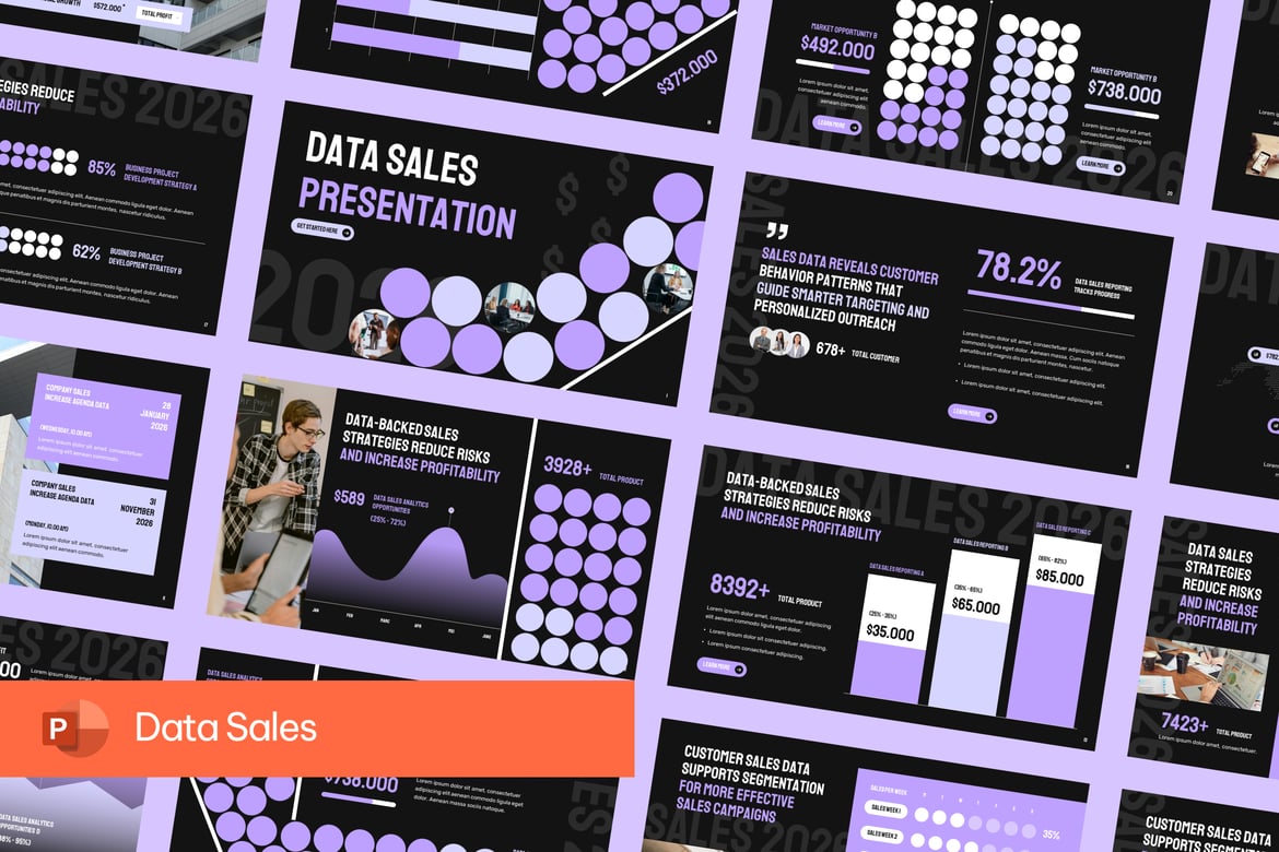 Template Presentasi PowerPoint Penjualan Data yang Efektif