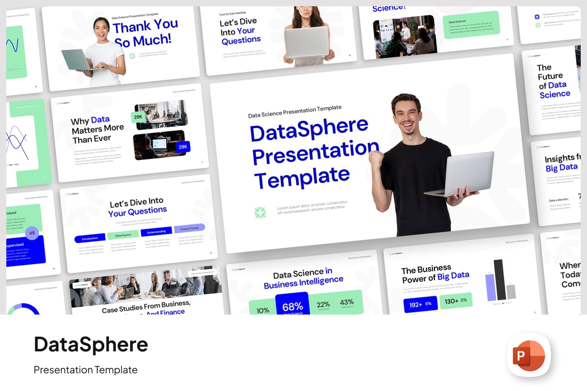 Template PowerPoint Data Science Modern dan Minimalis
