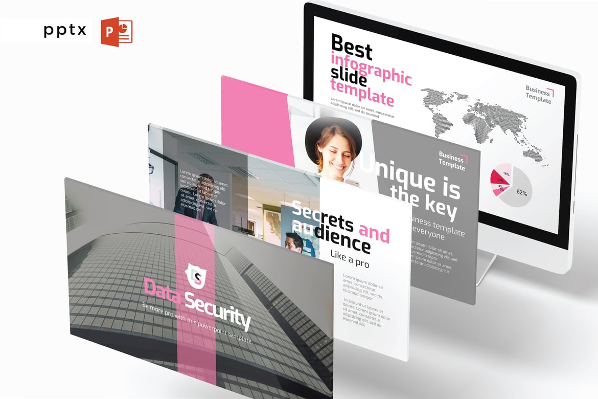 Template PowerPoint Keamanan Data Modern dan Profesional