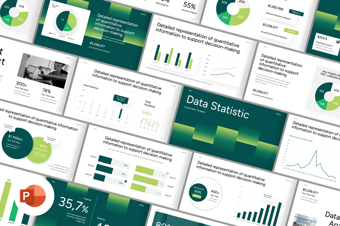 Template Presentasi PowerPoint Statistik Data yang Menarik