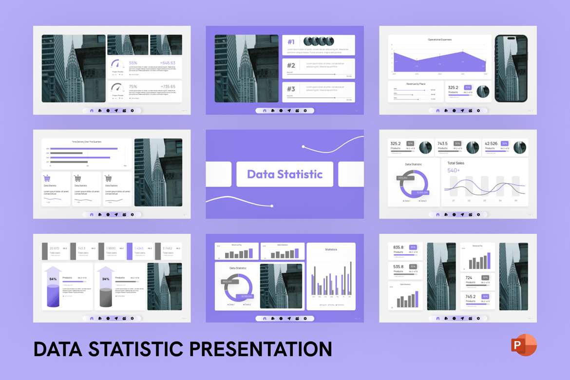 Template PowerPoint Statistik Data yang Menarik dan Profesional