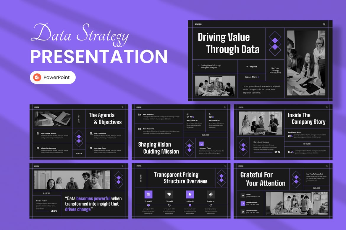 Template Presentasi Strategi Data yang Profesional dan Modern