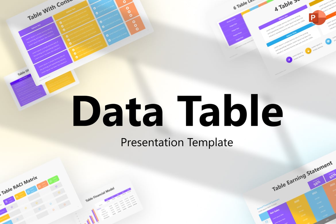 Template PowerPoint Infografis Tabel Data yang Menarik