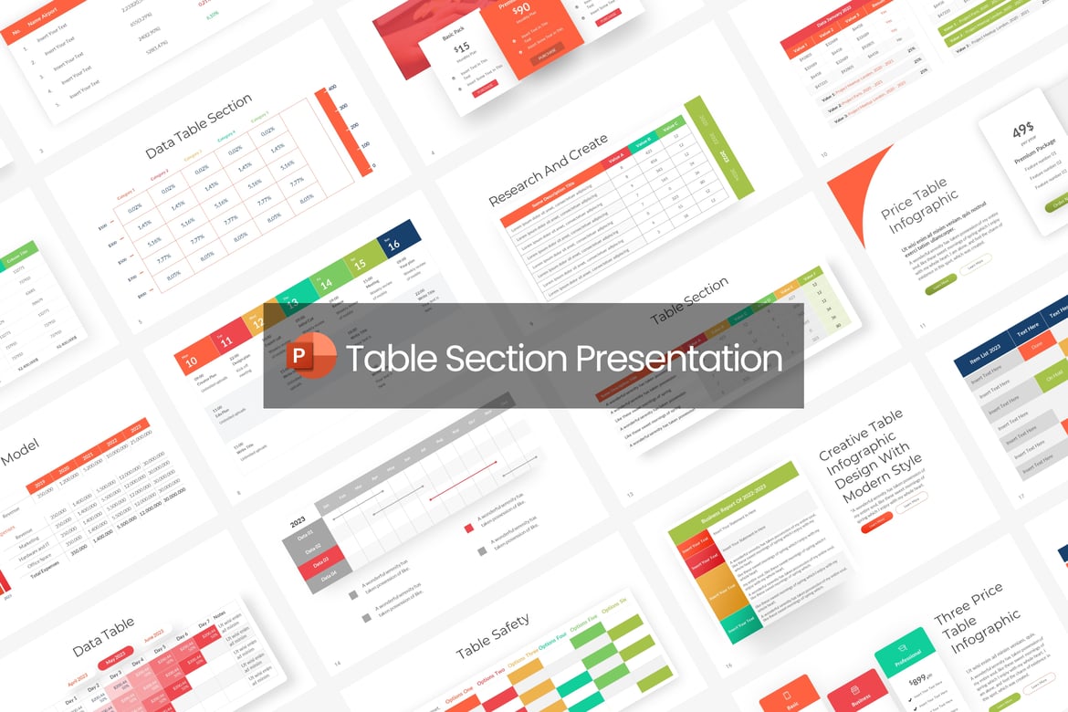 Template PowerPoint Tabel Data yang Kreatif dan Profesional