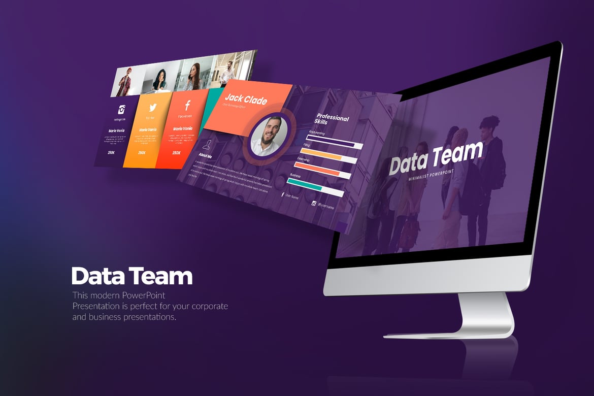 Template PowerPoint Tim Data yang Menarik dan Fleksibel