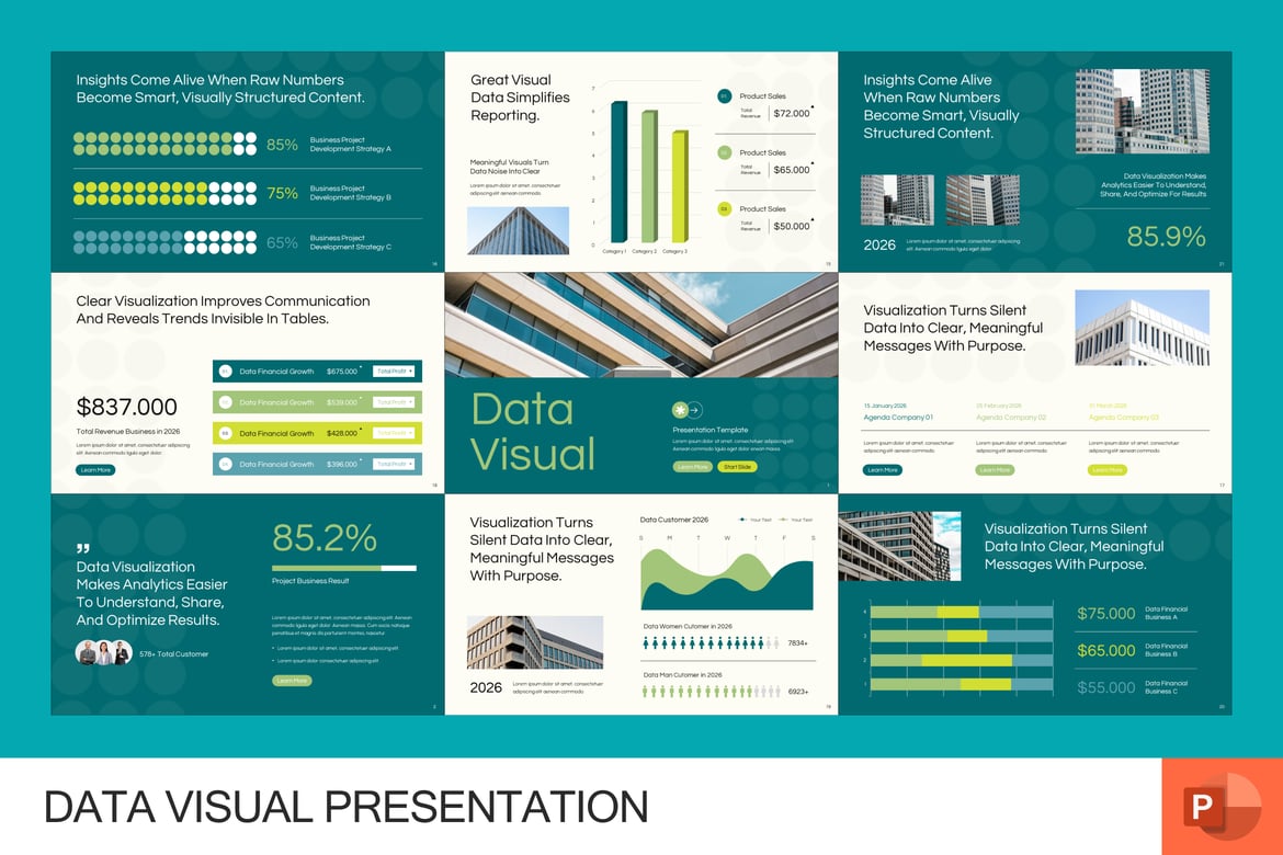 Template Presentasi Data Visual yang Modern dan Profesional
