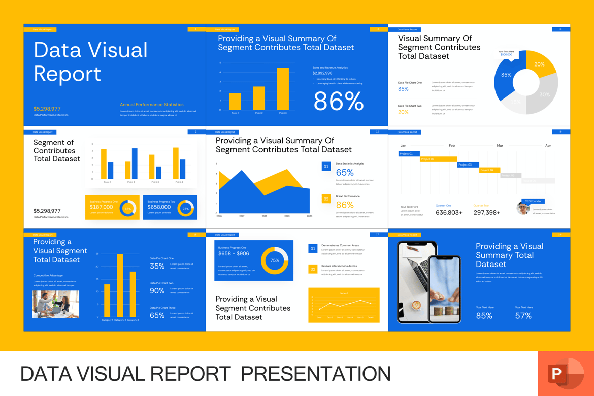 Template PowerPoint Laporan Visual Data yang Menarik