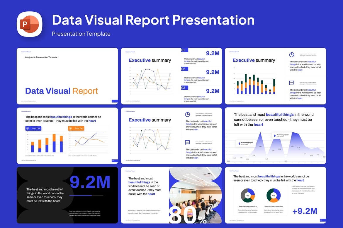 Template PowerPoint Laporan Visual Data yang Menarik