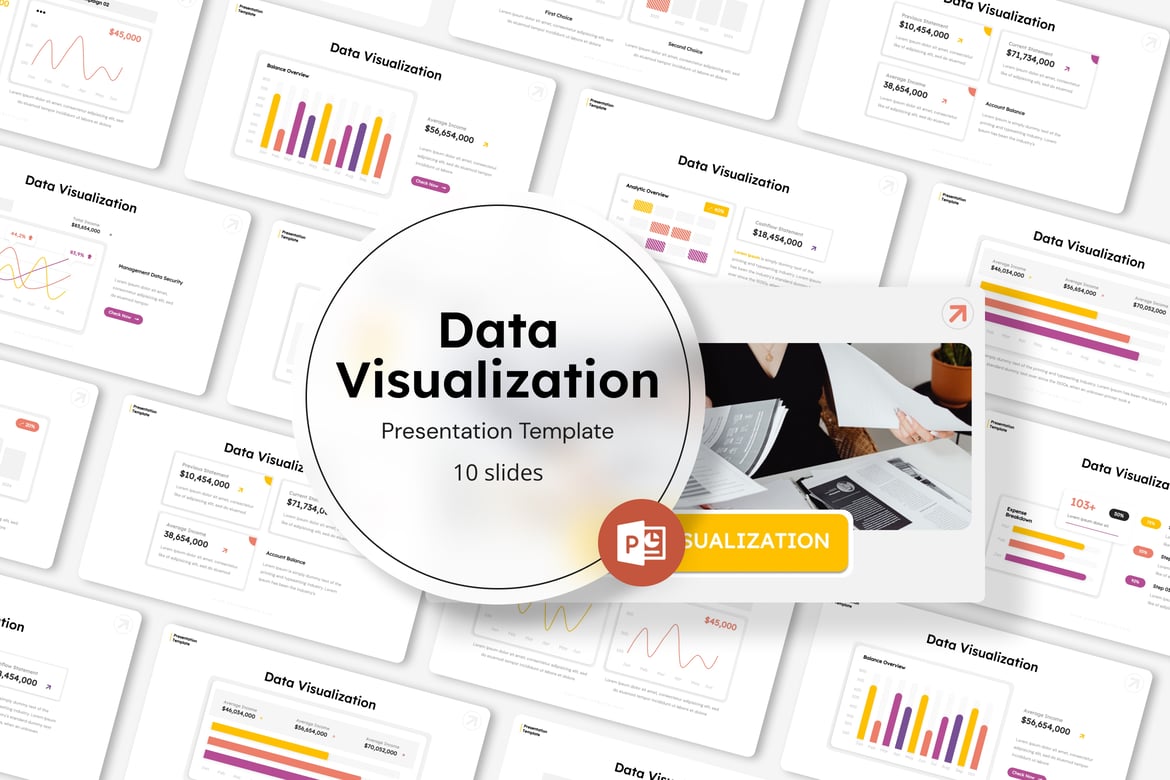 Template Presentasi PowerPoint Visualisasi Data yang Menawan