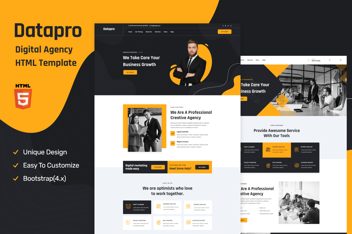 Template Website Datapro - Solusi Kreatif untuk Agensi dan Startup Anda