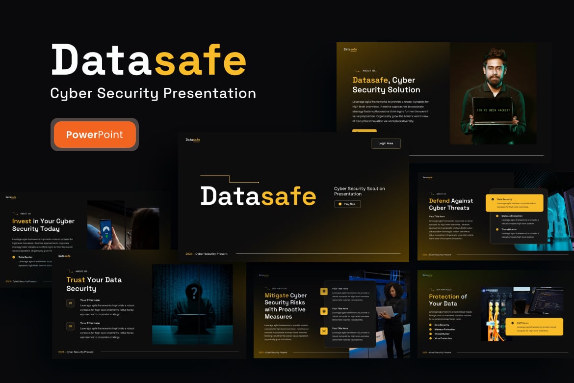 Template Presentasi Cyber Security Datasafe yang Menarik