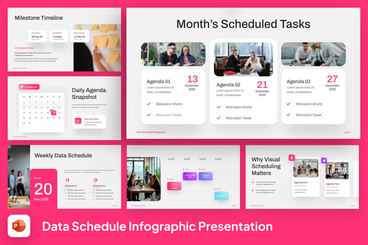 Template PowerPoint Jadwal Tanggal yang Modern dan Efisien