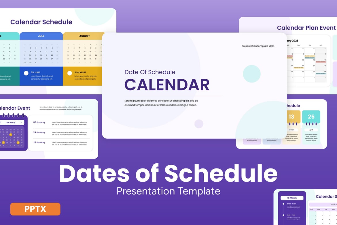 Template PowerPoint Jadwal Tanggal yang Efektif