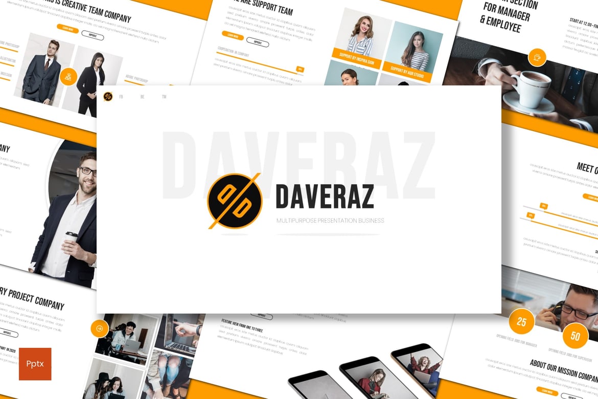 Daveraz - Template Powerpoint Serbaguna yang Kreatif dan Minimalis