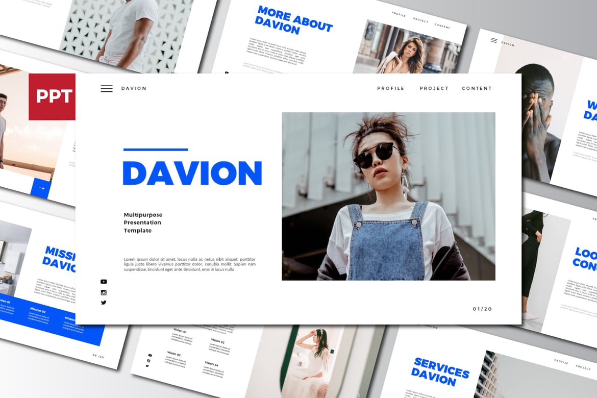 Template PowerPoint Davion - Presentasi Menarik dan Profesional