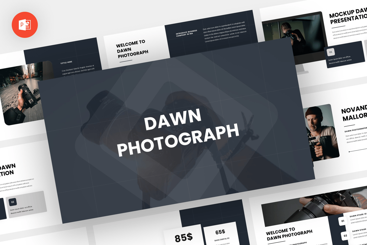 Dawn - Template Presentasi Powerpoint Fotografi yang Modern dan Elegan