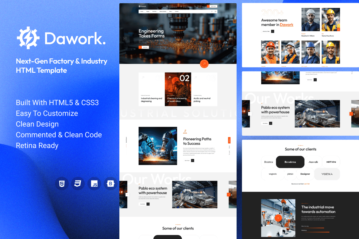 Dawork - Template Website HTML untuk Industri dan Pabrik Generasi Selanjutnya