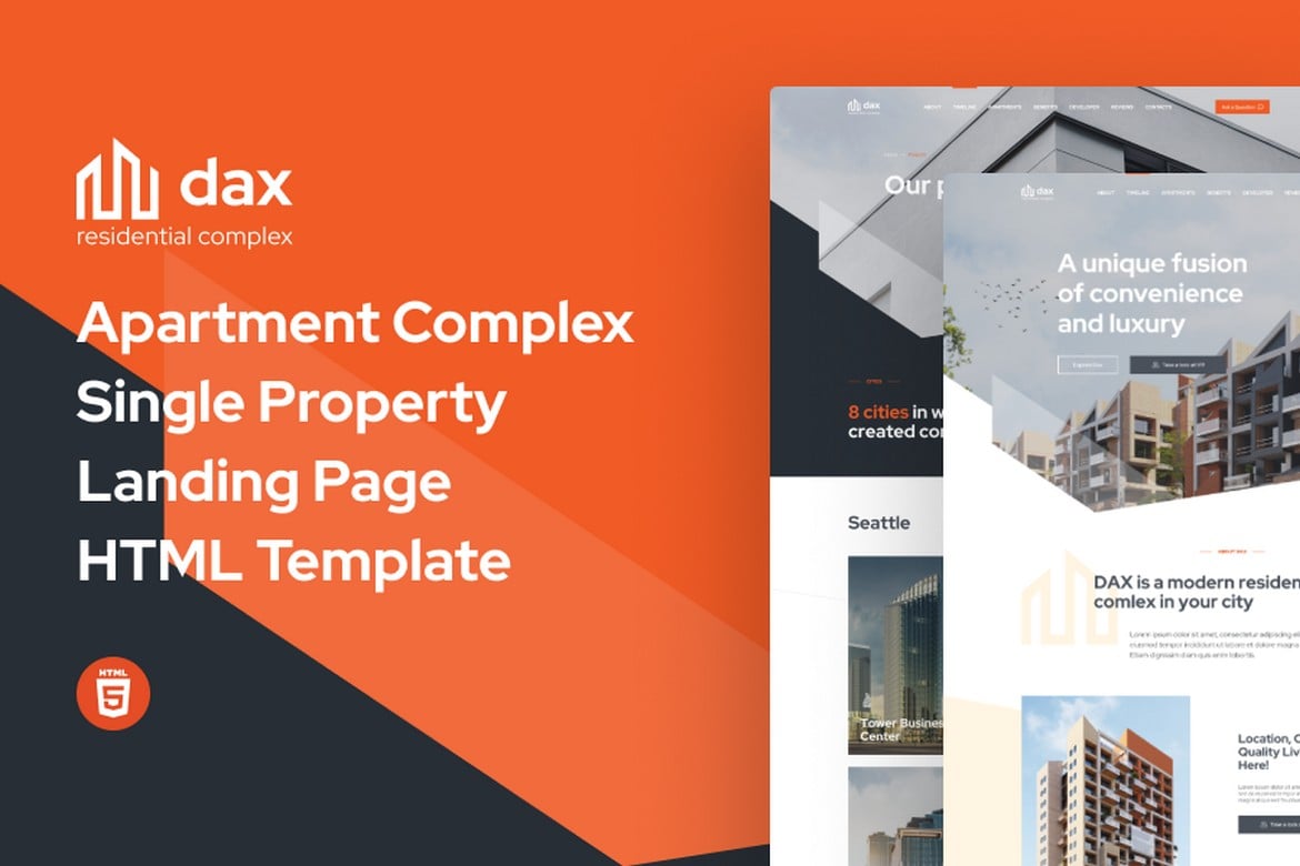 DAX - Template Website Landing Page untuk Kompleks Apartemen yang Menarik