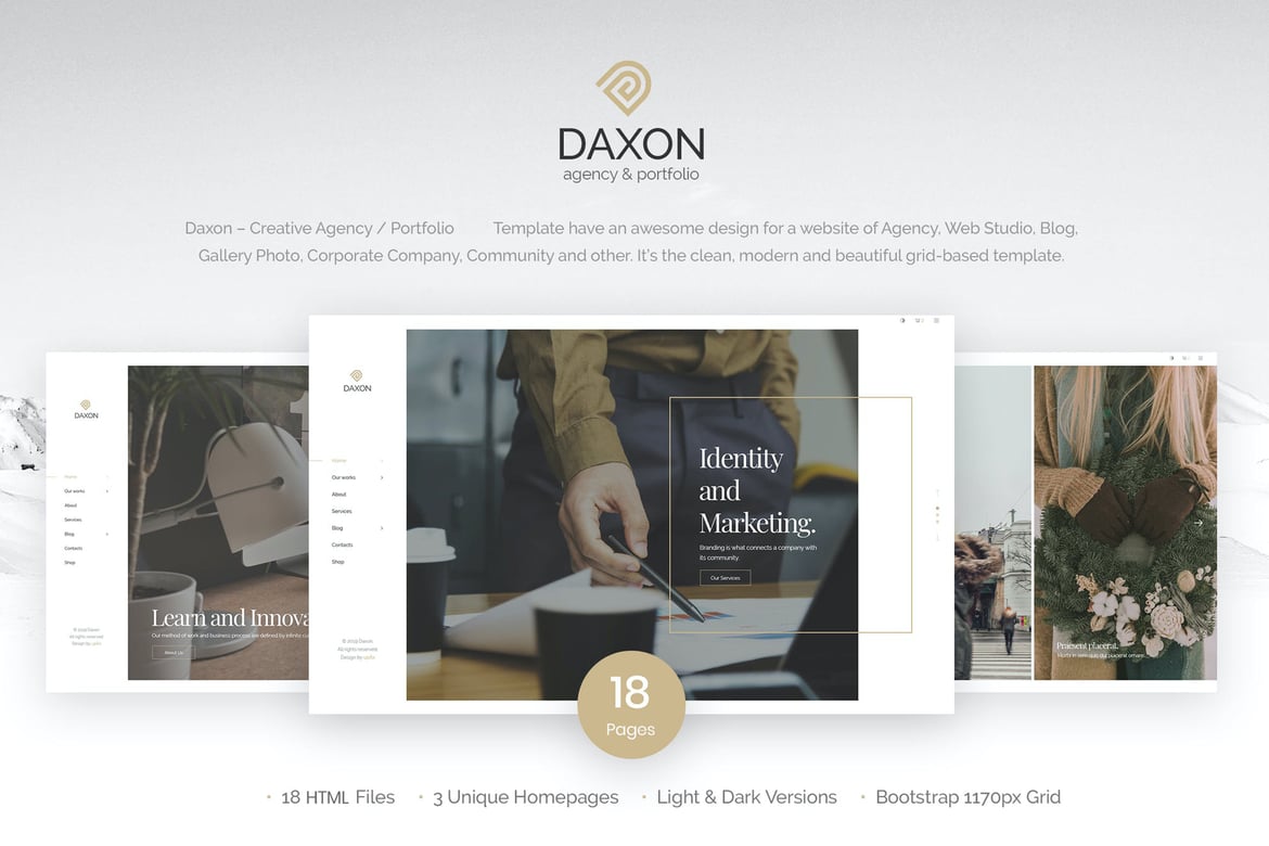 Daxon - Template Website Kreatif untuk Agensi & Portofolio