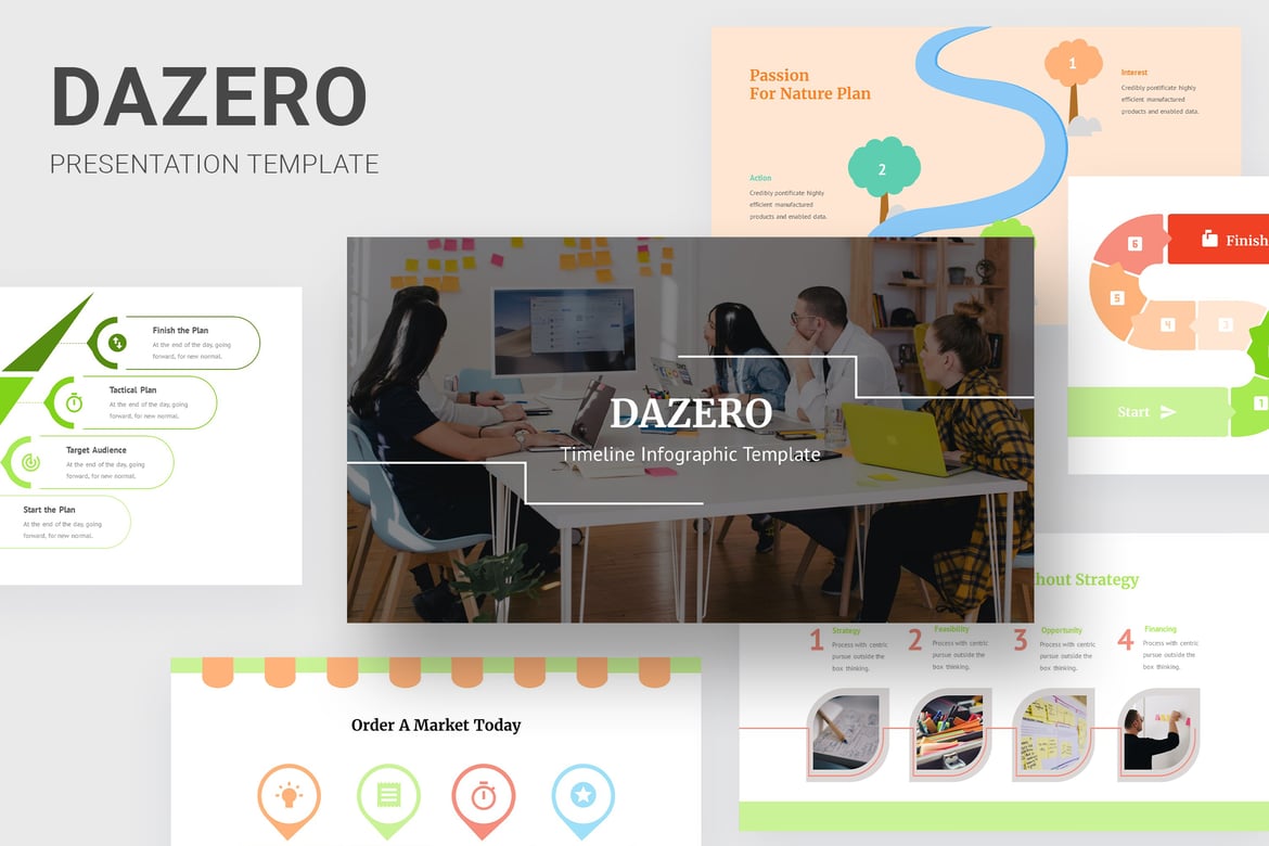 Dazero - Template Presentasi Infografis Timeline Powerpoint