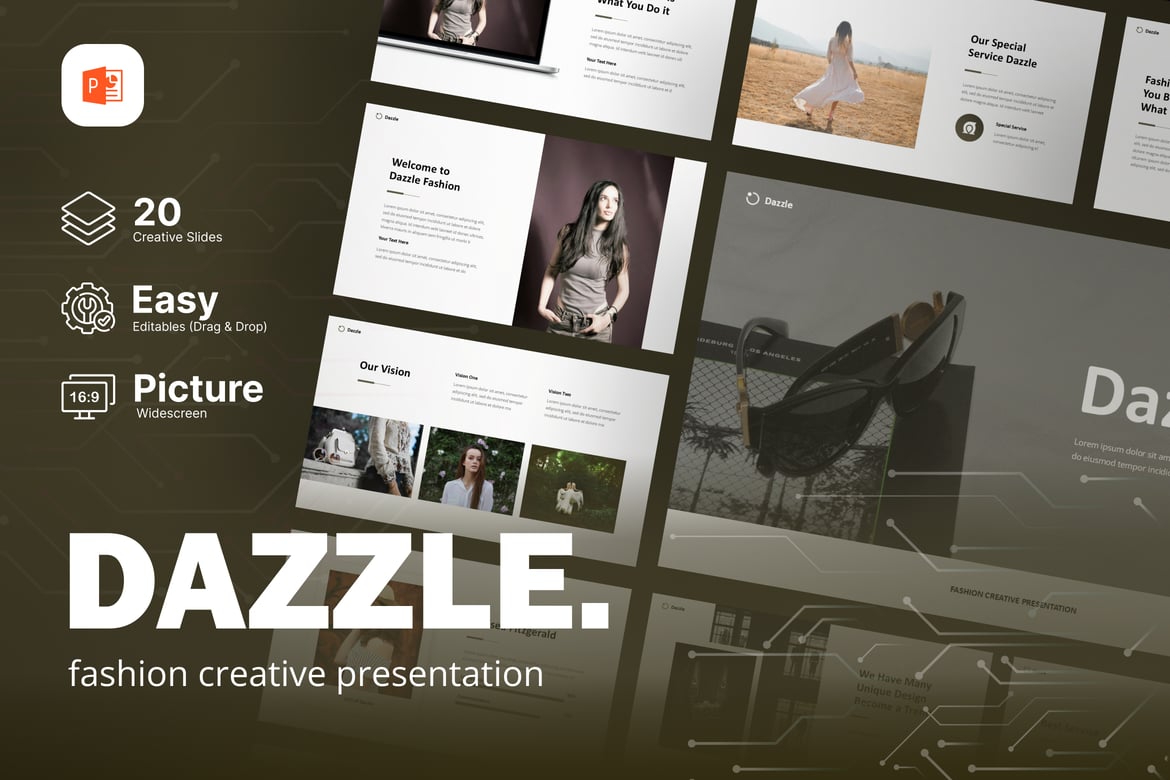 Template Presentasi Dazzle - Kreatif dan Stylish untuk Fashion