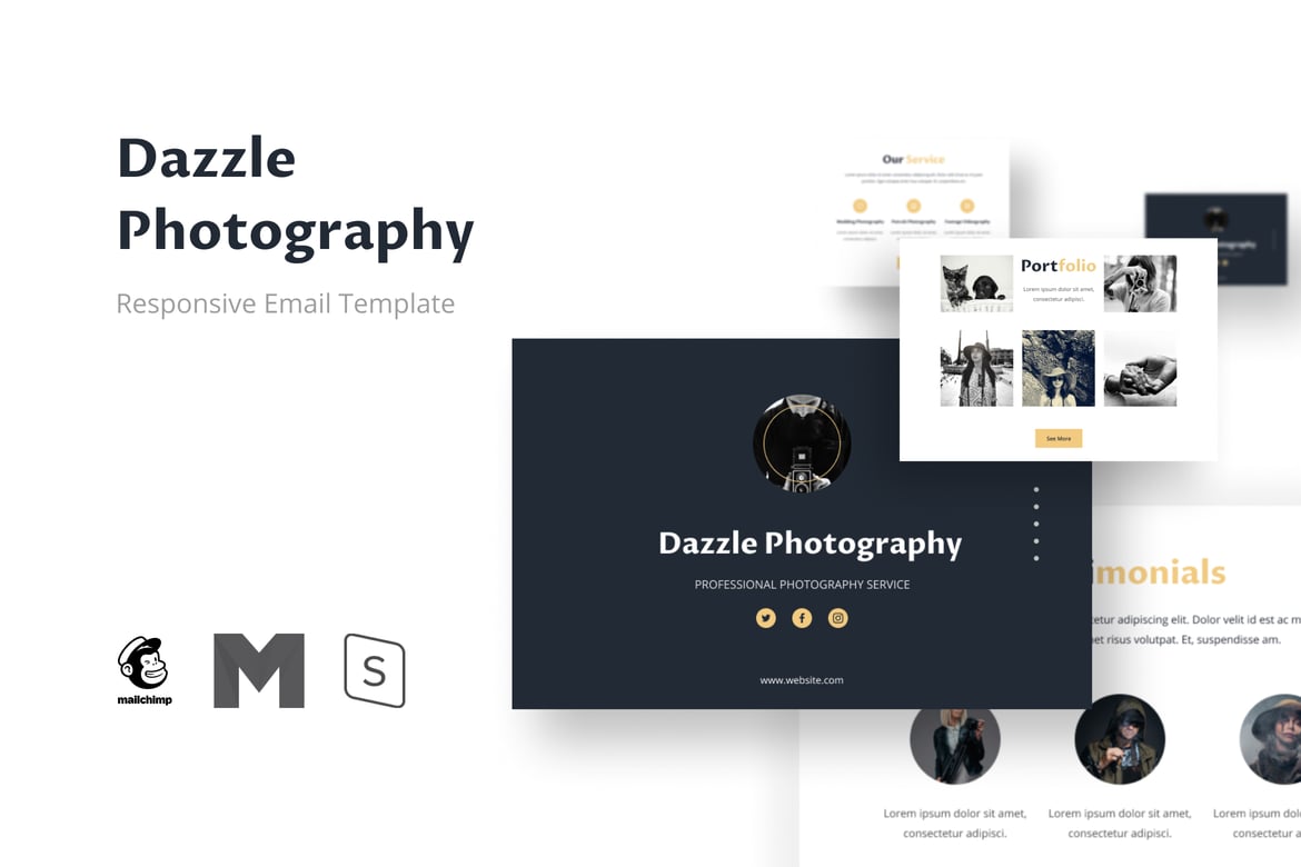 Dazzle - Template Email Newsletter Fotografi yang Menawan