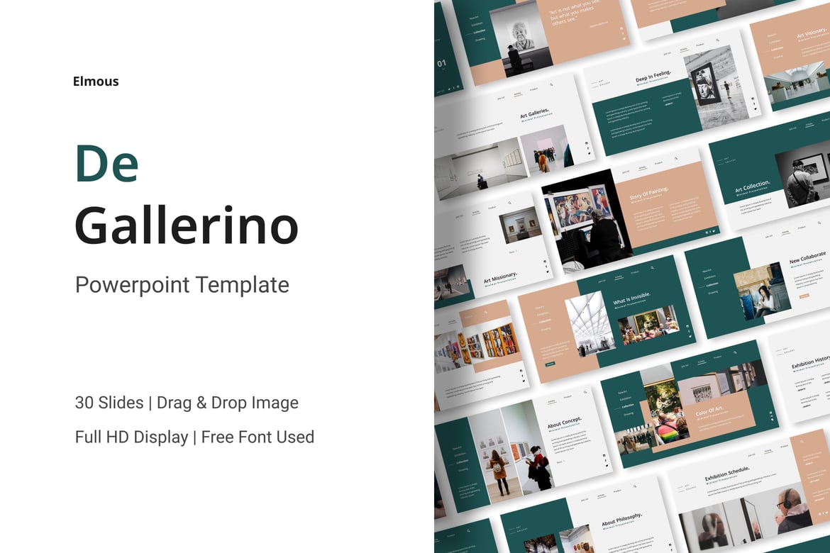 Template Presentasi PowerPoint De Gallerino untuk Galeri Seni