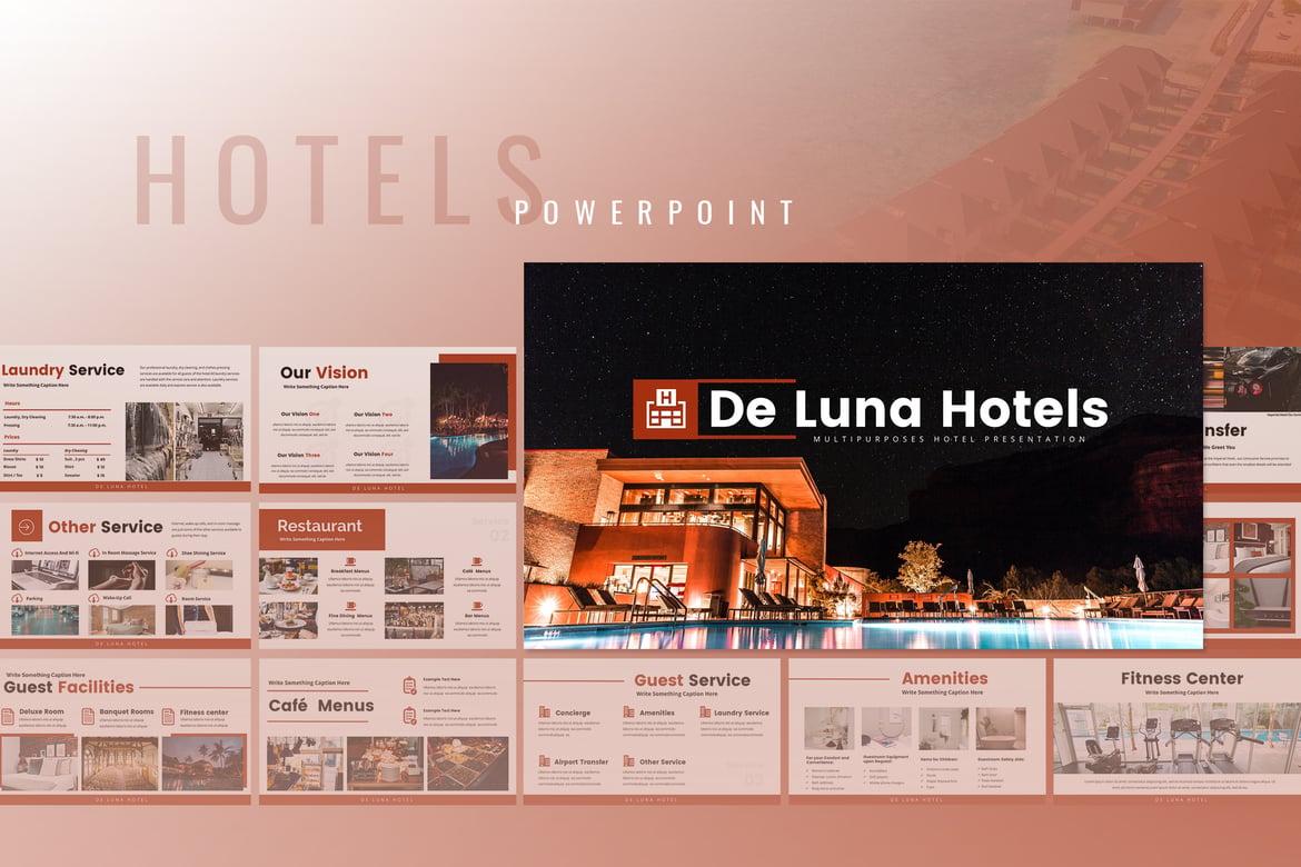 Template Presentasi Powerpoint De Luna yang Stylish dan Modern