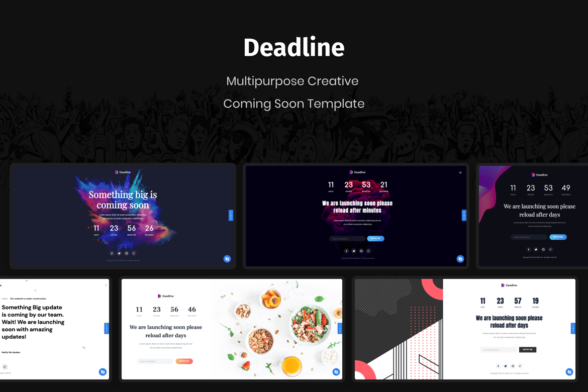 Deadline - Template Web Coming Soon dengan React