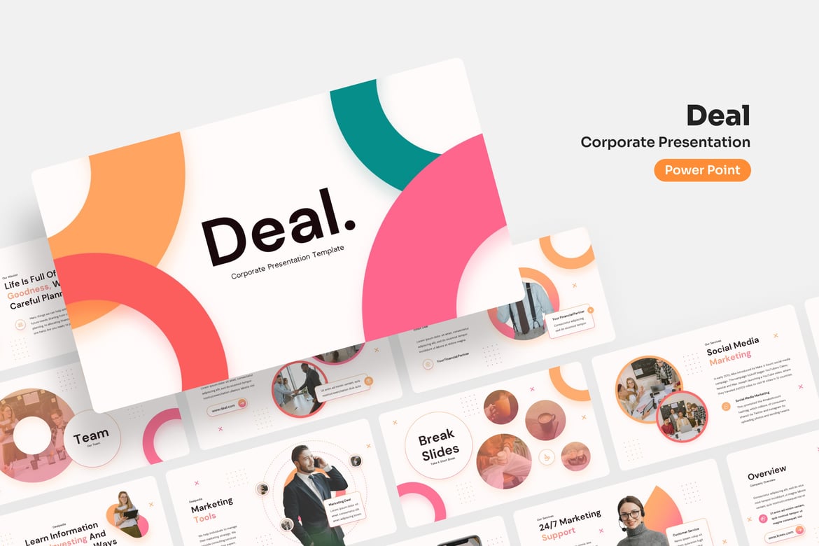 Template Presentasi PowerPoint Korporat yang Menarik