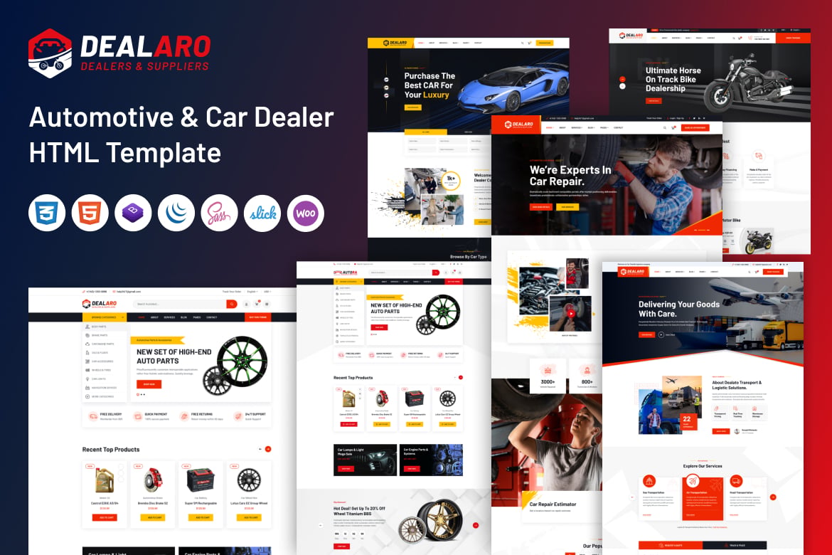 Dealaro - Template Website Otomotif dan Dealer Mobil yang Modern
