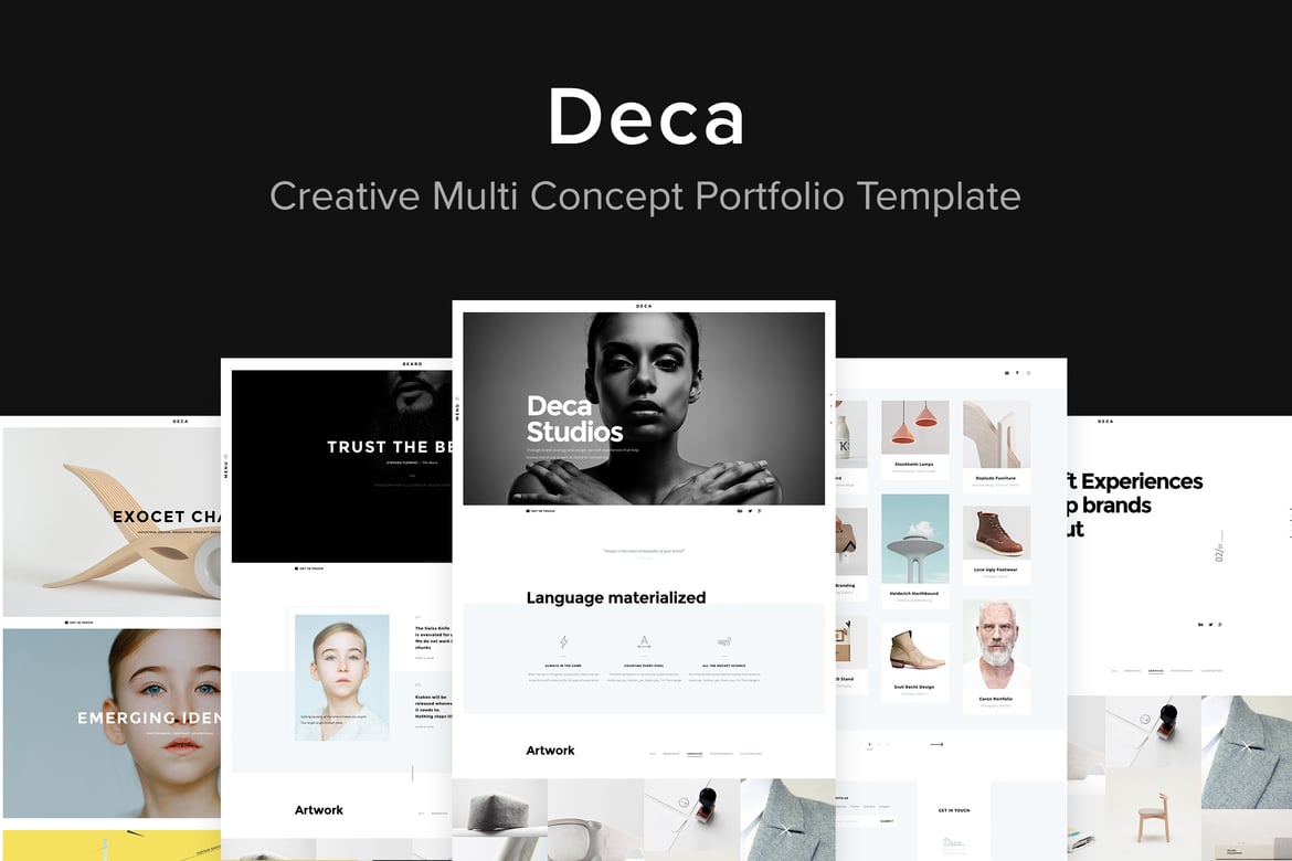 Deca - Template Website Portofolio Kreatif Multikonsep yang Menarik