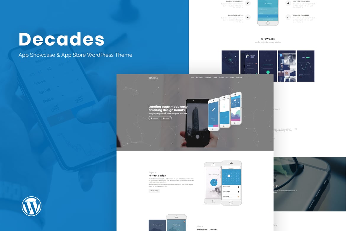 Decades - Tema WordPress Serbaguna untuk Showcase Aplikasi dan Toko Aplikasi