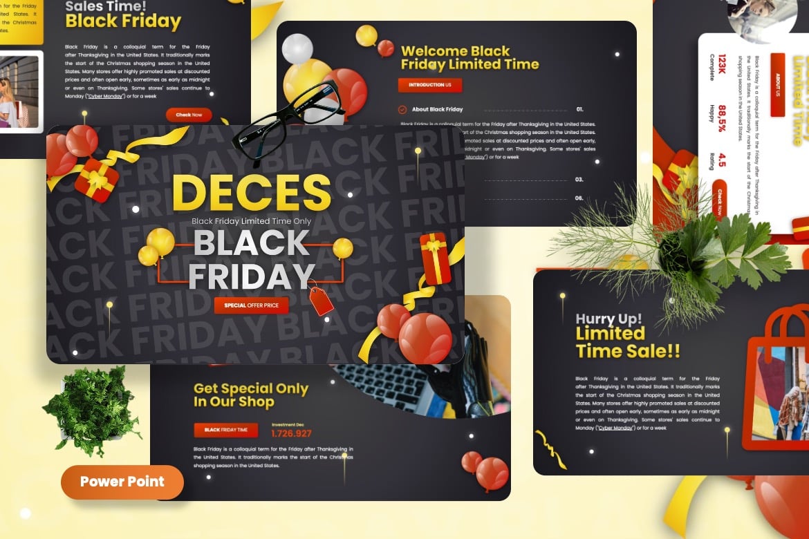 Template Powerpoint Deces - Spesial Black Friday