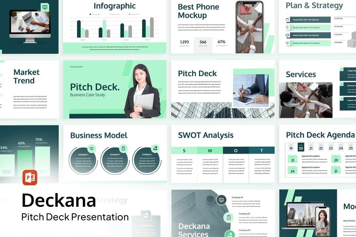 Deckana - Template PowerPoint Presentasi Pitch Deck yang Menarik