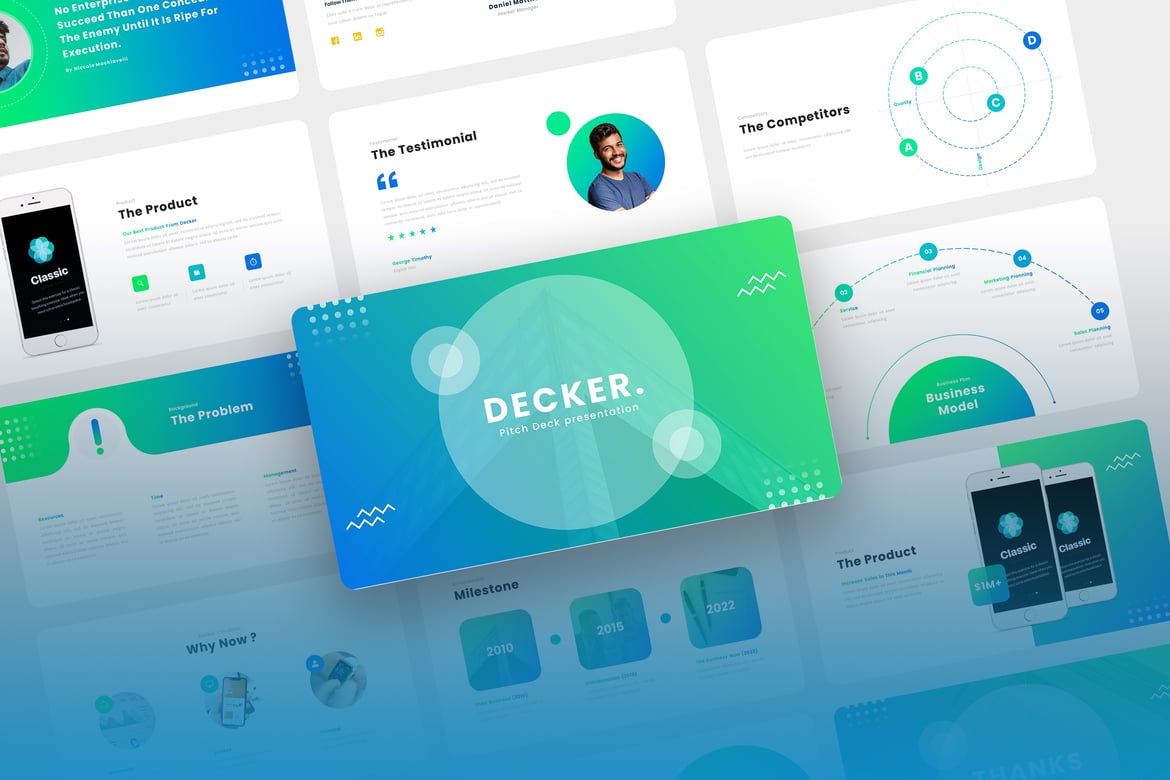 Decker - Template PowerPoint Presentasi Pitch Deck Profesional