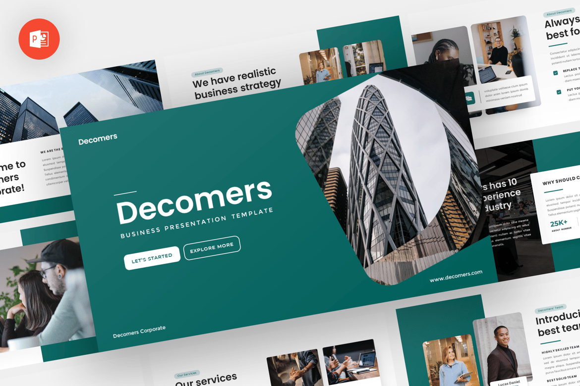 Template Powerpoint Decomers - Presentasi Bisnis yang Modern dan Profesional