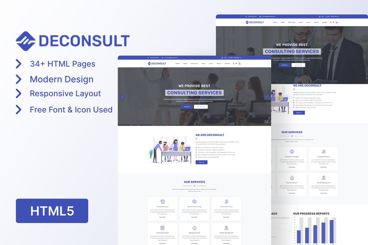 Deconsult - Template Website Konsultasi Bisnis yang Menarik