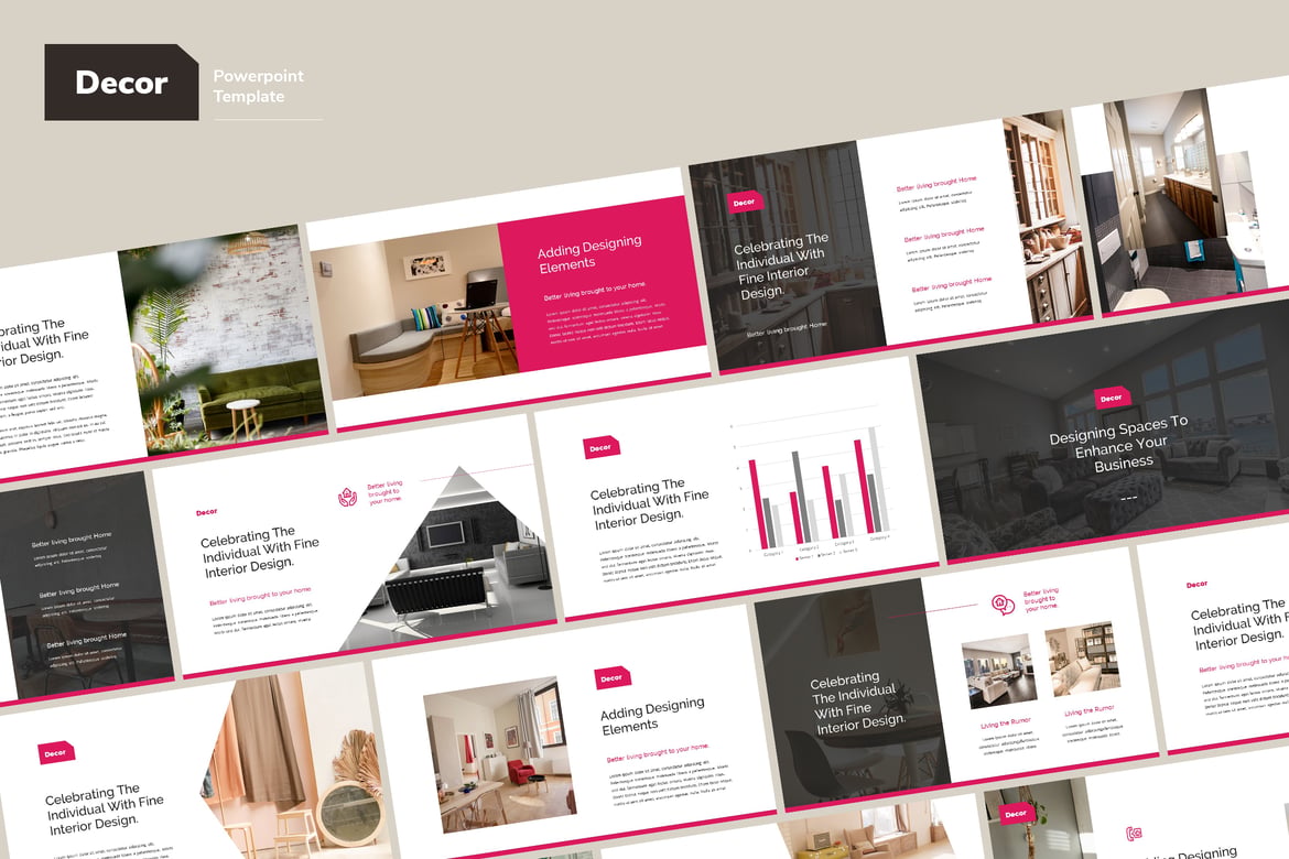 Template PowerPoint Dekorasi - Arsitektur & Interior yang Profesional