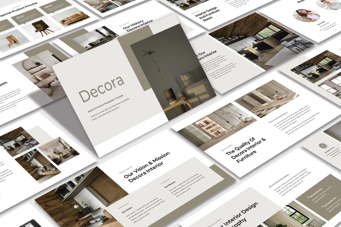 Template PowerPoint Decora yang Kreatif dan Modern