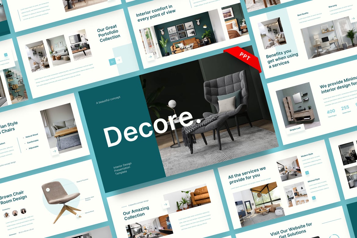 Decore - Template Presentasi Desain Interior yang Modern dan Elegan