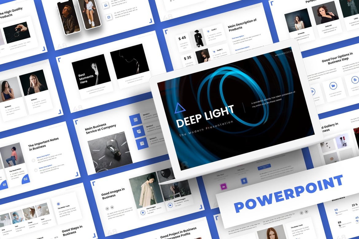 Template PowerPoint Deep Light - Presentasi Multifungsi yang Menarik