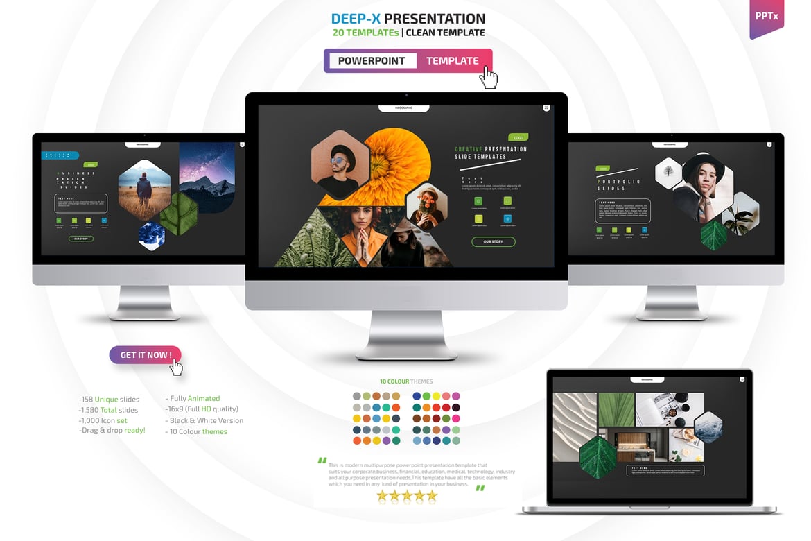 Template Presentasi Powerpoint Deep-X yang Menarik dan Profesional