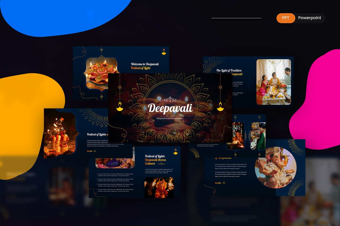 Template Presentasi Festival Deepavali yang Menarik dan Kreatif