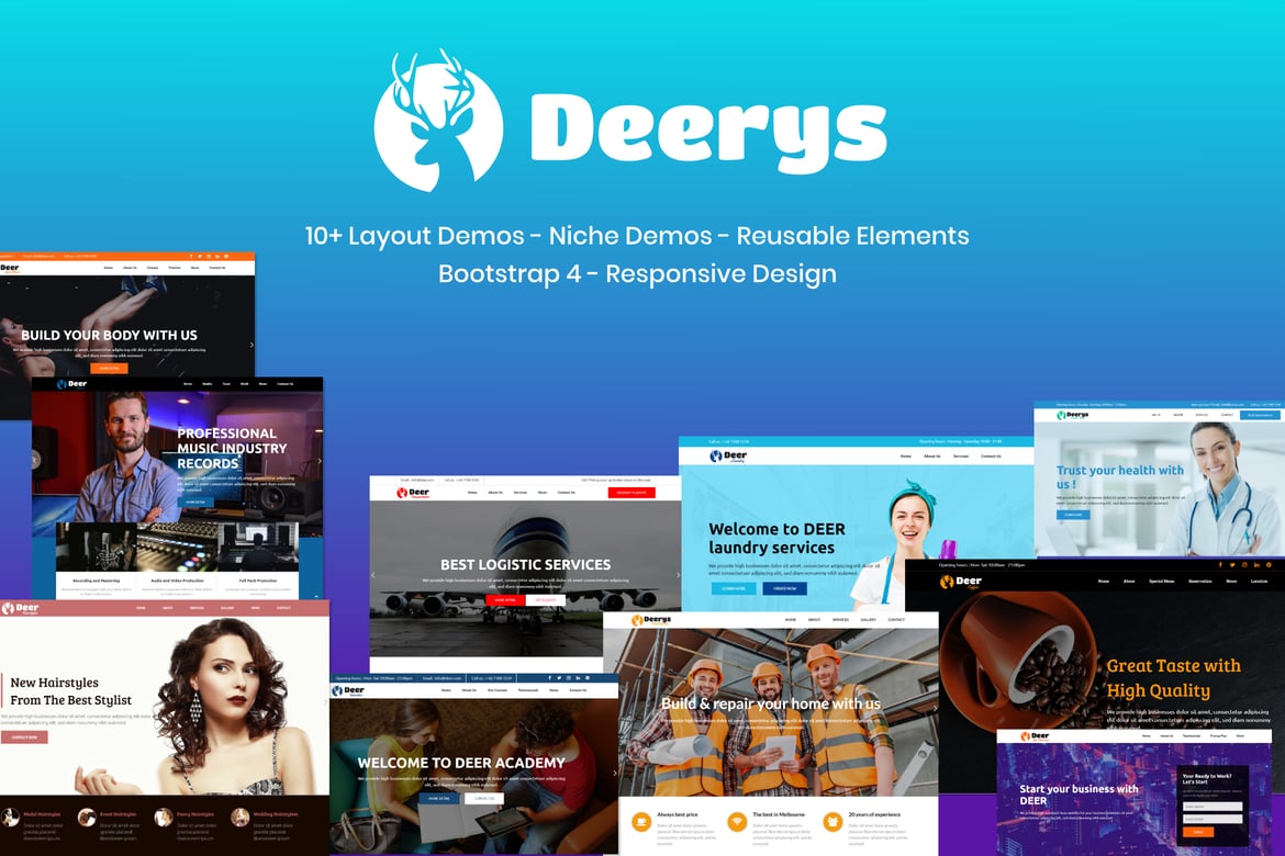 Deerys - Template Website Multi-Purpose yang Responsif dan Modern