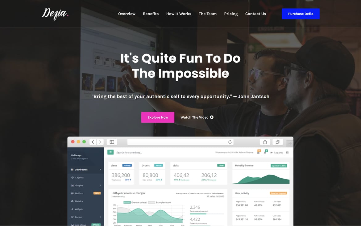 Defia - Template Website Landing Page Serbaguna untuk Semua Kebutuhan Marketing