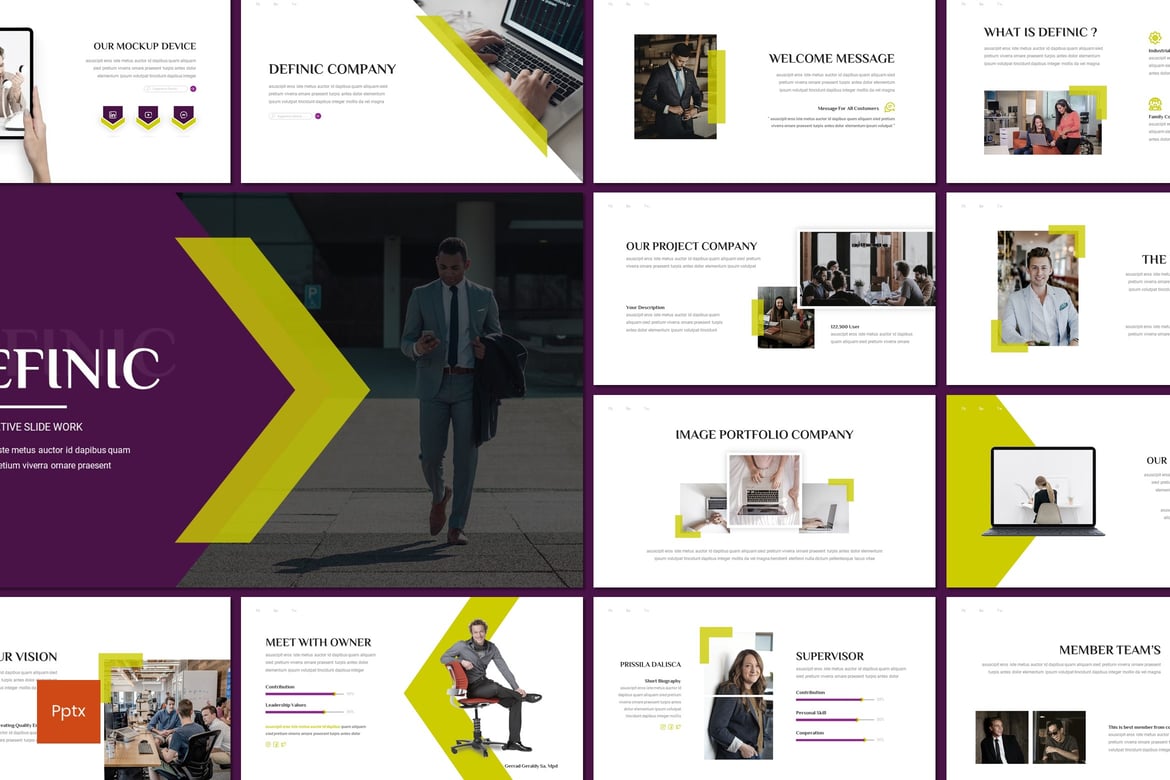 Definic - Template PowerPoint Bisnis yang Kreatif dan Minimalis