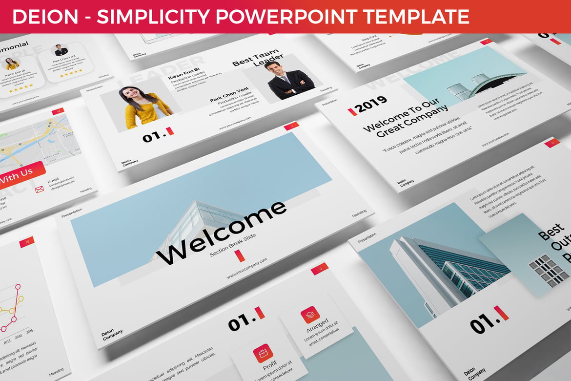 Template Powerpoint Deion - Kesederhanaan yang Modern