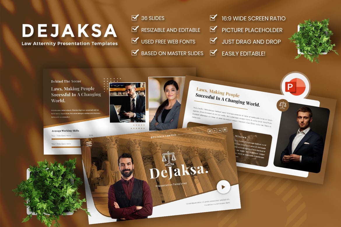 Template Presentasi PowerPoint Dejaksa untuk Firma Hukum