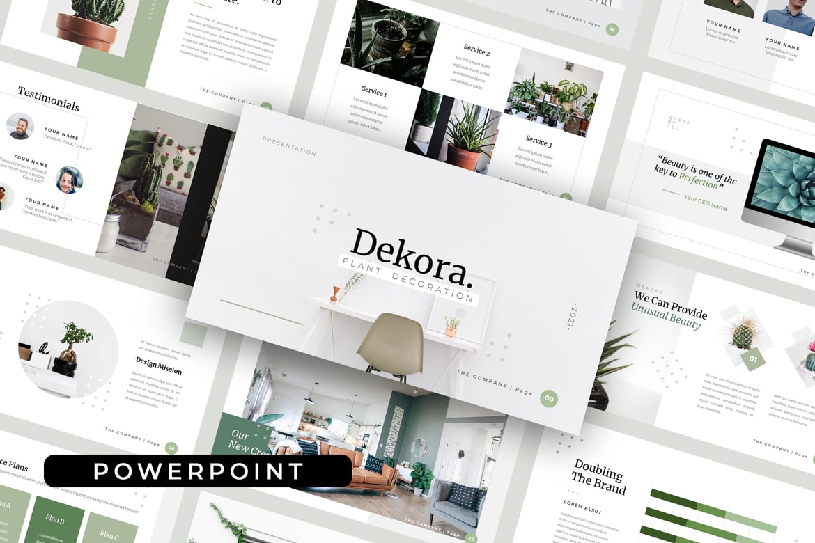Dekora - Template Presentasi Powerpoint Bisnis yang Bersih dan Profesional